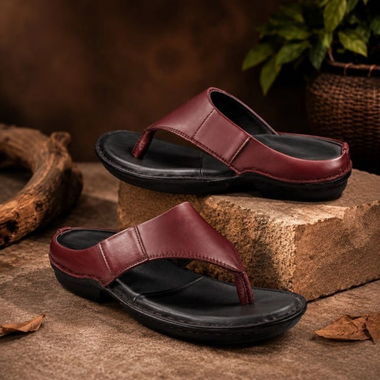 Men's Pure Leather Comfort Mehroon Sandals