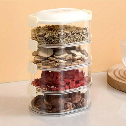 4-layer transparent spice storage boxes