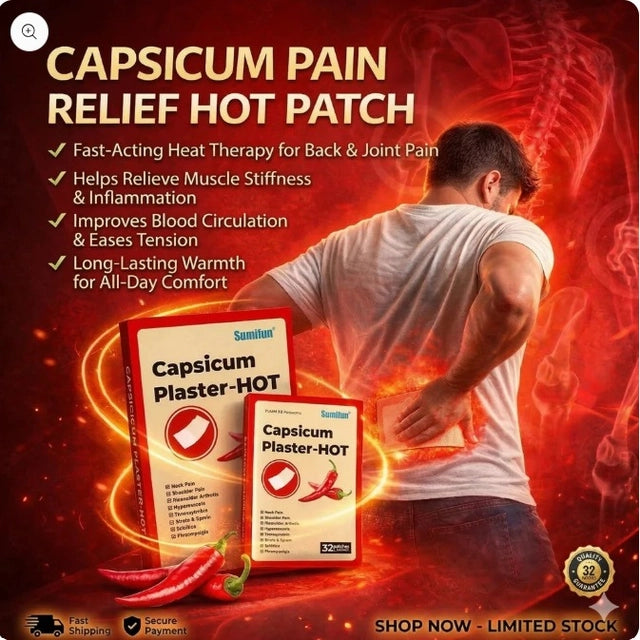 Capsicum Pain Relief Hot Patch 10pcs (Pack of 1)