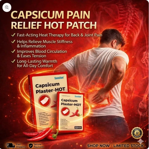 Capsicum Pain Relief Hot Patch 10pcs (Pack of 1)